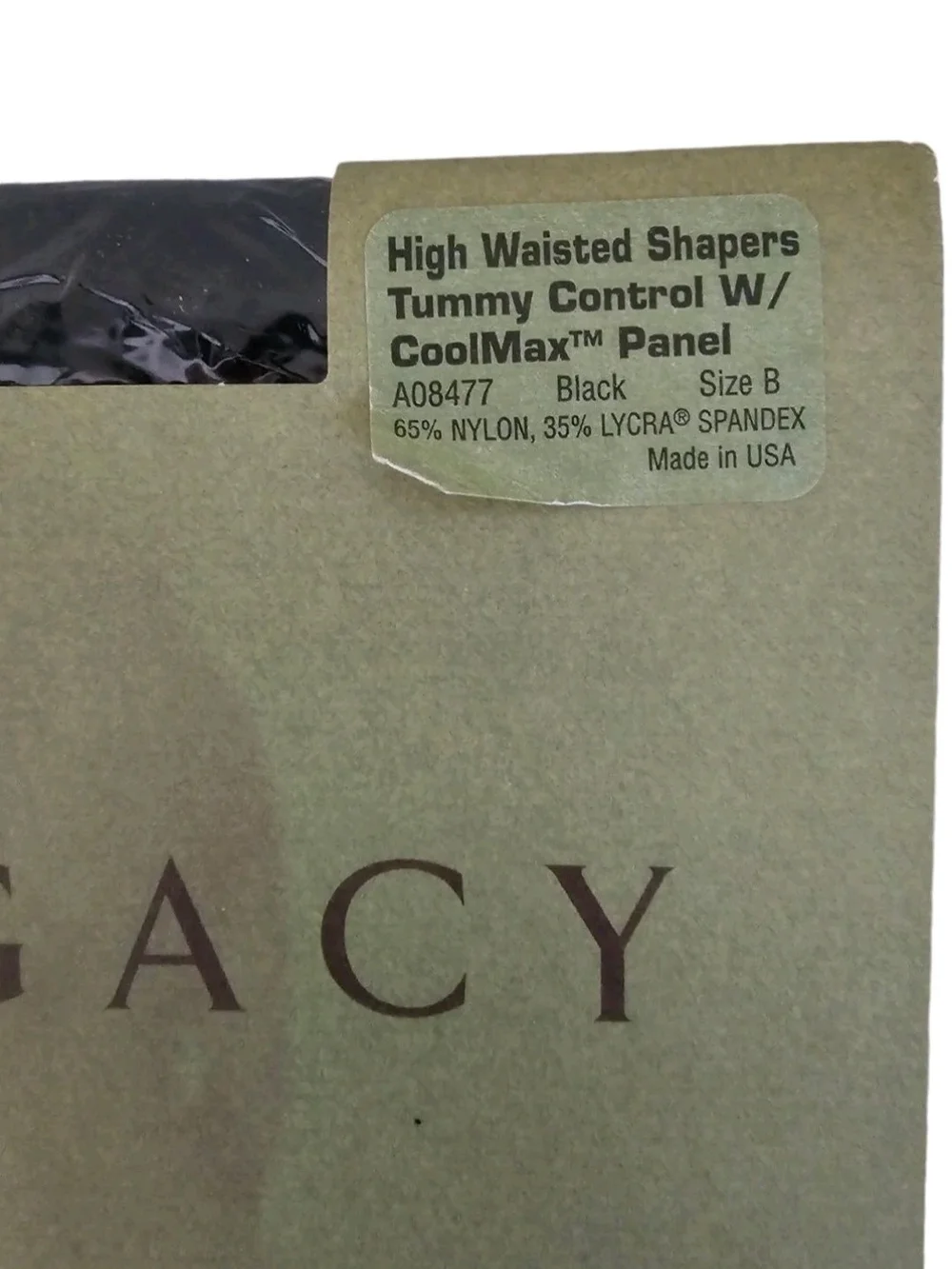 3 Legacy Pantyhose B Shapers CoolMax Shaping Black Brown A08477 & A02418 Nude